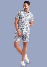 White Beach Half Sleeve Co-Ords Set
